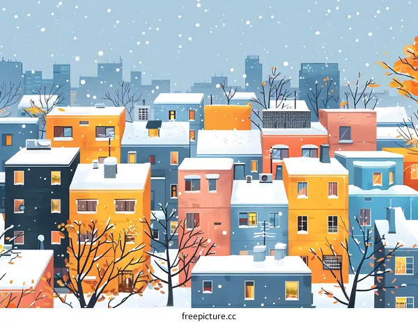 Snowy Day in the Colorful City