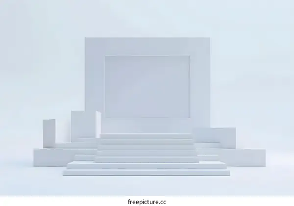 White Abstract Geometric Shapes Minimalist Background