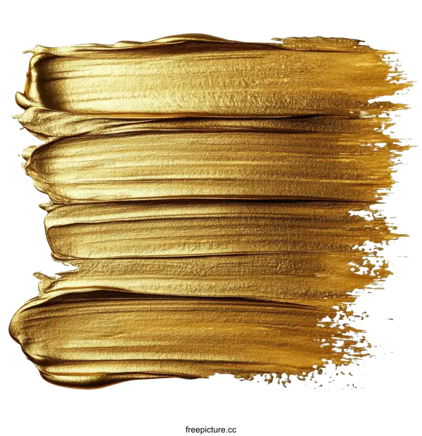 [Transparent Background PNG]Golden Paint Stroke Texture Illustration