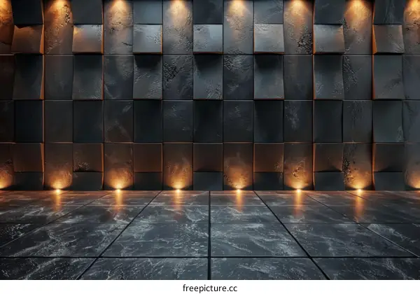 Modern Dark Stone Wall and Floor Interior Design