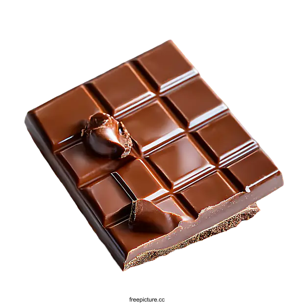 [Transparent Background PNG]Delicious Dark Chocolate Bar Close-up