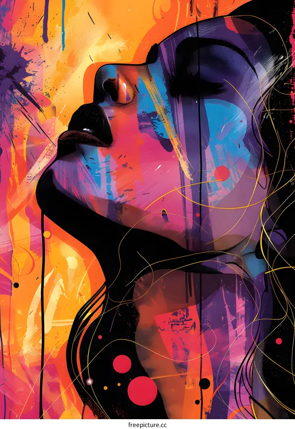 Colorful portrait of a woman