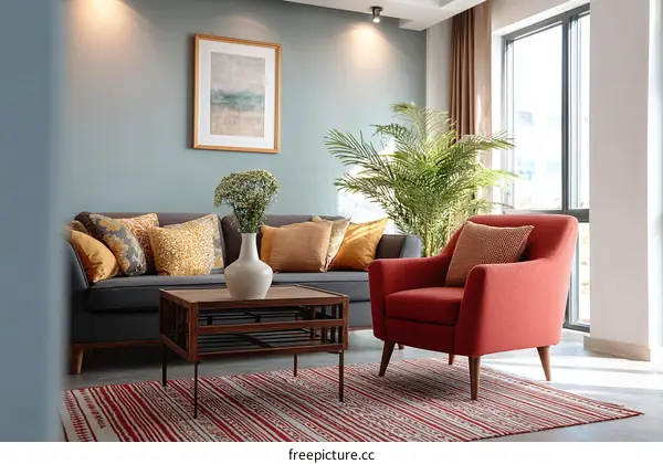 Cozy Living Room Interior Design with Modern Accents