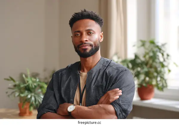 Confident African American Man Portrait