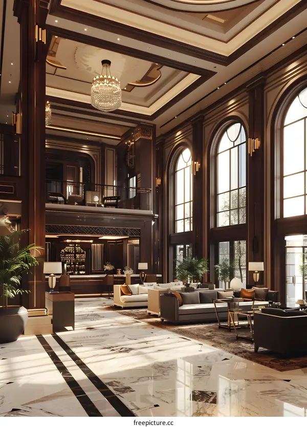 Luxury hotel lobby