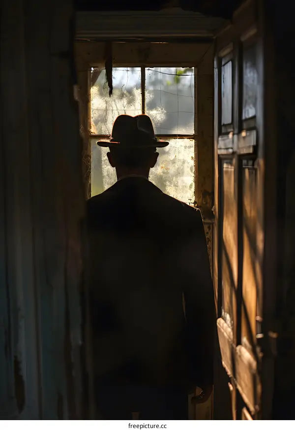Man in a hat standing in a doorway
