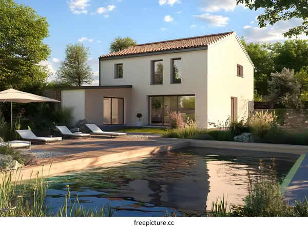 Modern House With Pool and Garden