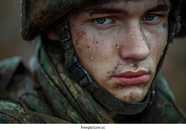 Portrait of a young soldier