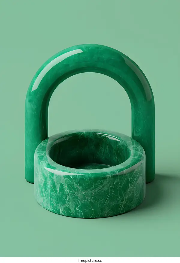 Green Marble Abstract Geometric Shapes