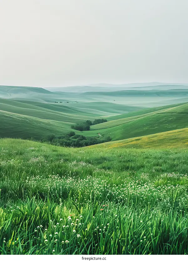 Serene Green Hills: A Pastoral Landscape