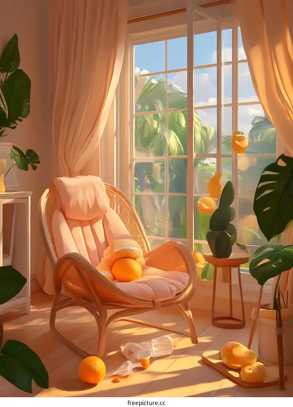 Orange and Palm Illustration