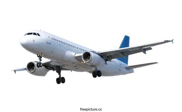 [Transparent Background PNG]White Airplane in Flight Against a White Background