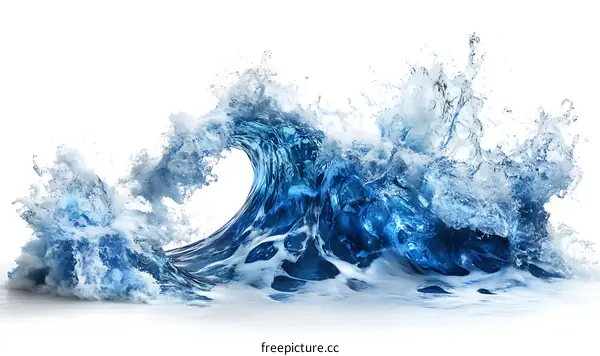 Abstract Blue Ocean Wave Illustration