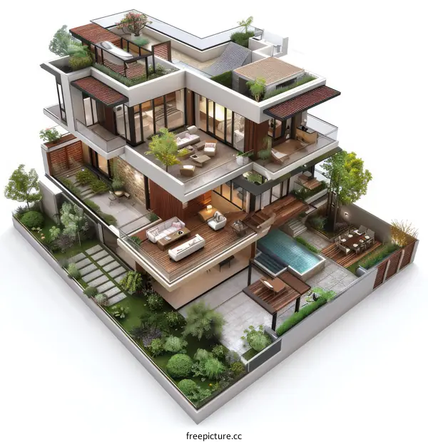 Modern Architectural Design of a Luxurious House