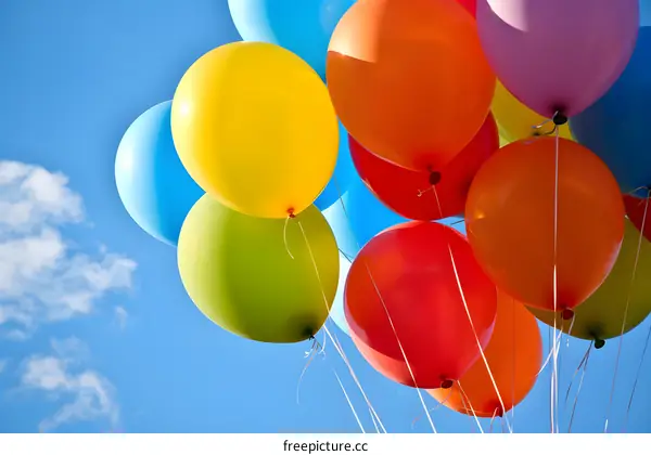 Colorful Balloons Floating in the Sky