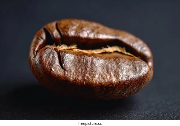 Close-up image of a single coffee bean