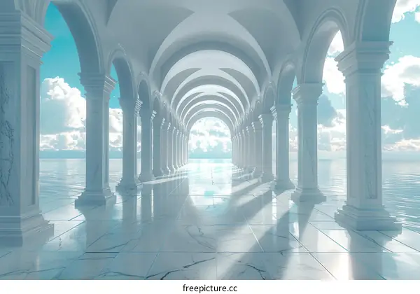Surreal Corridor Extends into Ocean
