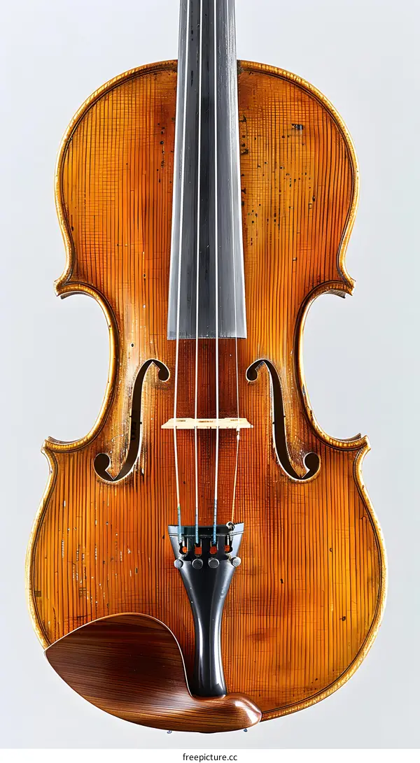 A violin on a white background