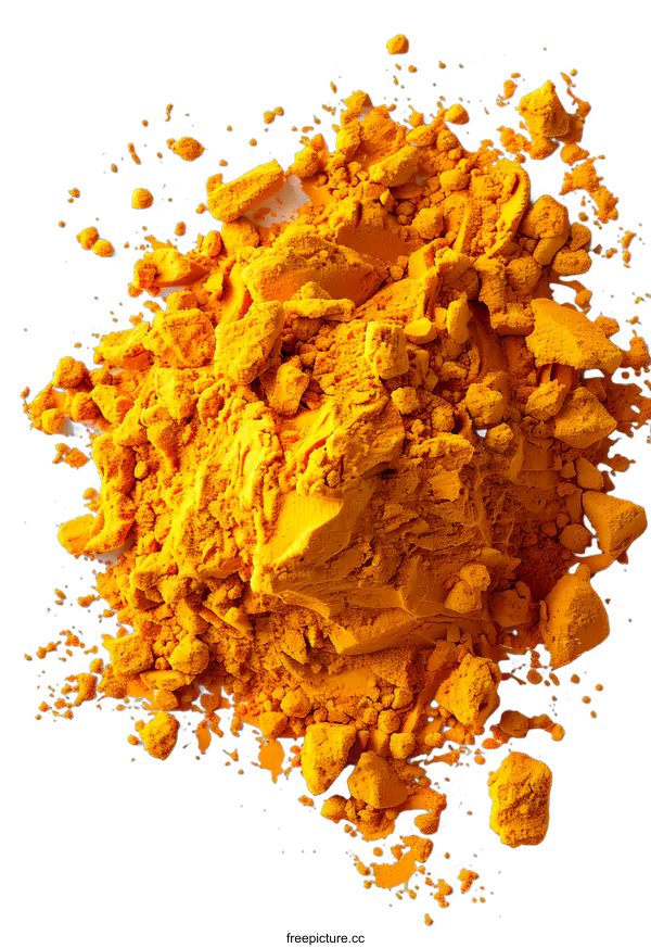 [Transparent Background PNG]Turmeric Powder on White Background