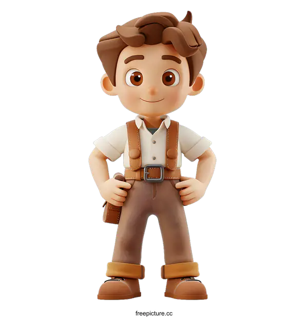 [Transparent Background PNG]Cartoon Boy 3D Character Render