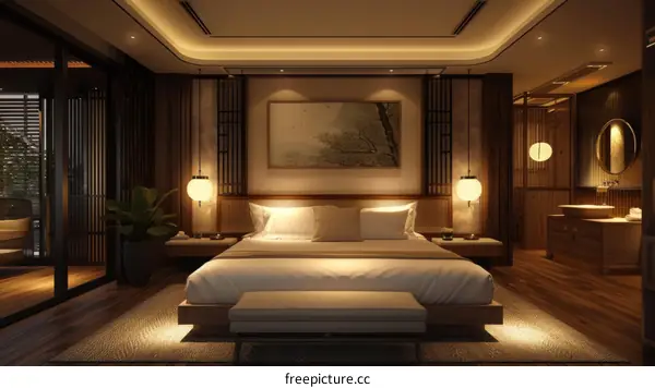 Elegant Japanese-Style Bedroom Interior Design
