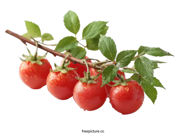 [Transparent Background PNG]Fresh Cherry Tomatoes on the Vine