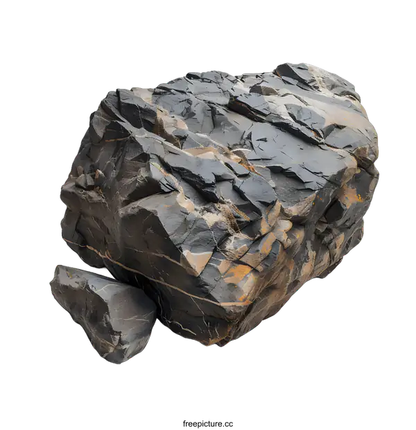 [Transparent Background PNG]Large Gray And Brown Rock Isolated On White Background