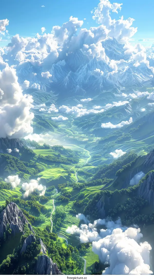 Majestic Mountain Valley Scenic View