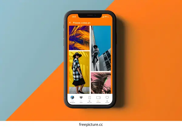Mobile Phone Screen Showing Social Media App