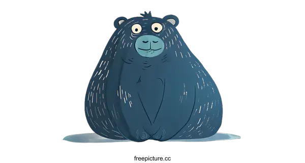[Transparent Background PNG]Cute Cartoon Illustration of a Blue Bear