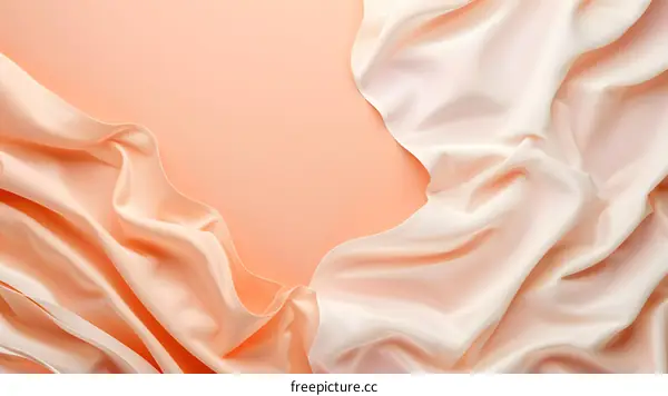 Abstract Peach and White Fabric Background