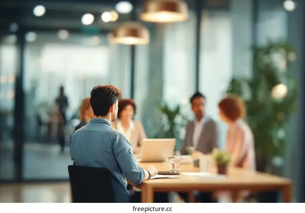 Business Meeting in Modern Office