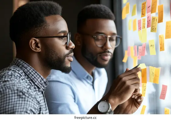 Two African American Men Brainstorming Ideas