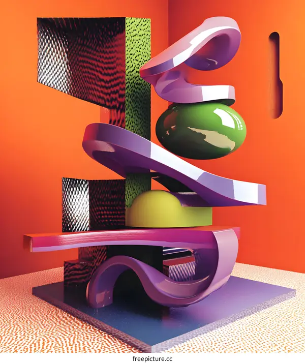 Abstract Geometric Shapes in Vibrant Colors