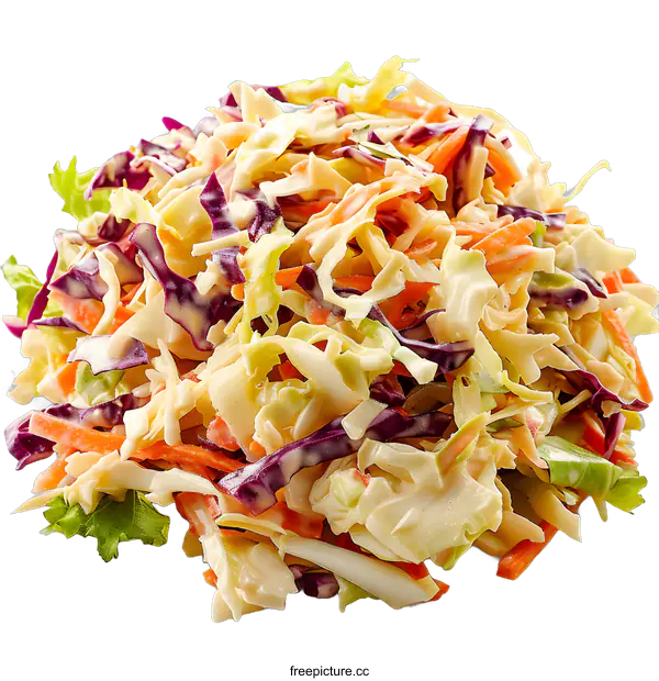 [Transparent Background PNG]coleslaw salad with red and white cabbage and carrots