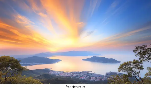 Sunrise over the Ocean Cityscapes