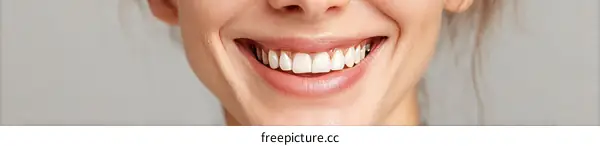 Close-up Smiling Womans Healthy White Teeth