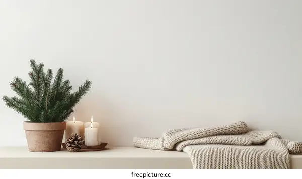 Cozy Christmas Decor on a Shelf