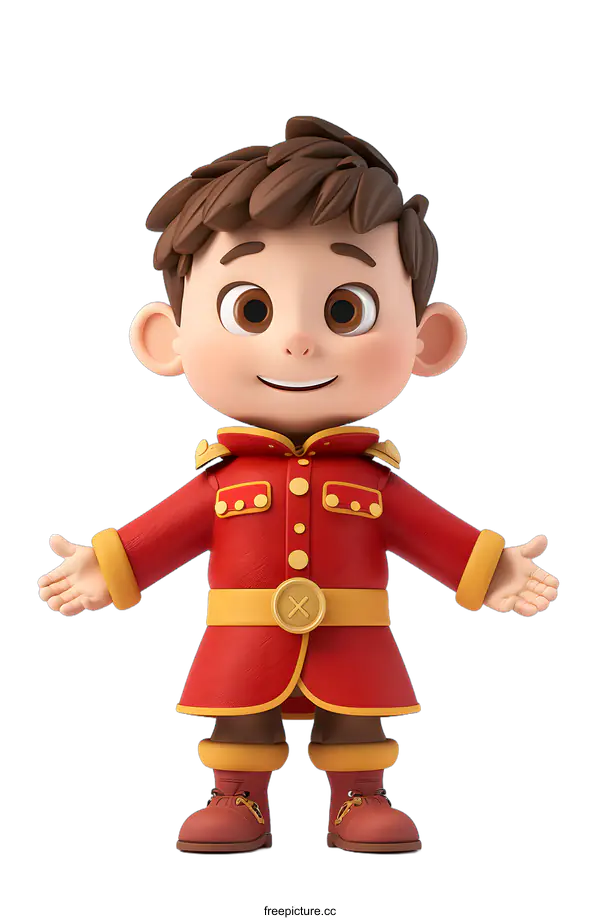 [Transparent Background PNG]3d rendering of a cute cartoon prince character