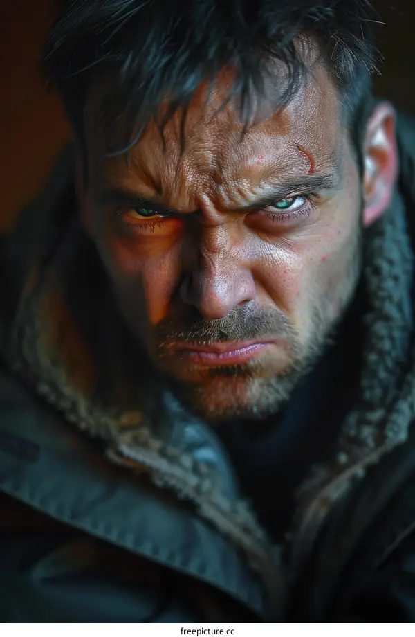 Close-up Portrait of an Angry Man