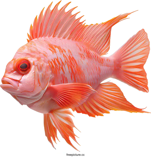 [Transparent Background PNG]Orange Fish on White Background