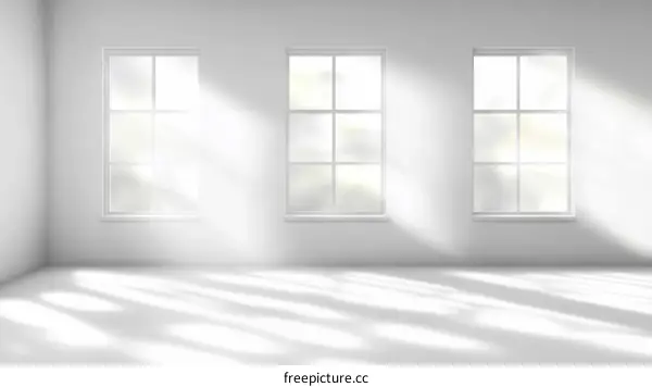 Empty Modern Interior with Sunlight and Shadows