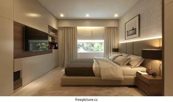 Modern Bedroom Interior Design Illustration