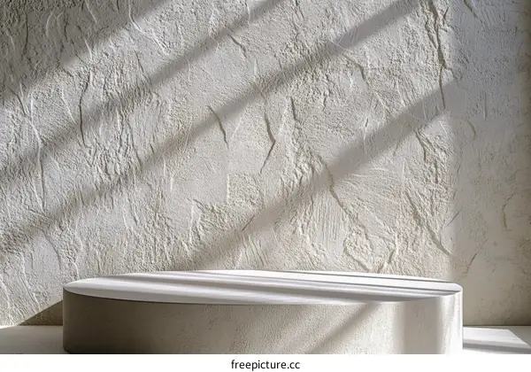 Elegant Empty Display Podium Against Textured Wall