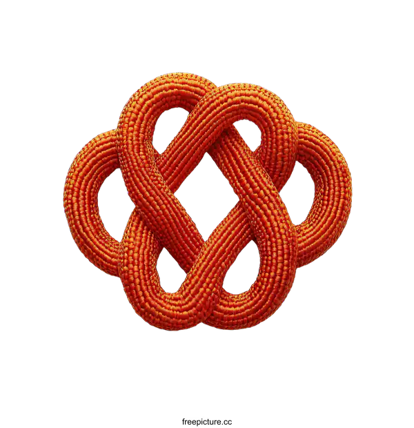 [Transparent Background PNG]Intricate Orange Knotted Design