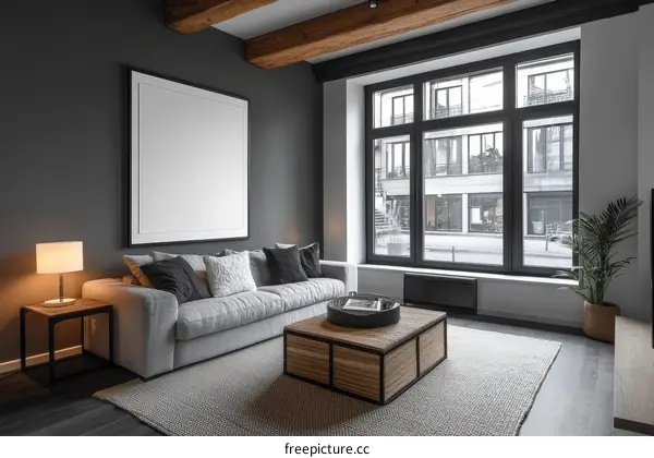 Modern Living Room Interior Design with Large Window