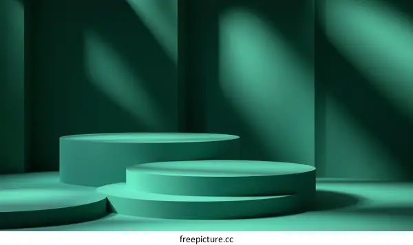 Teal Geometric Product Display Stage