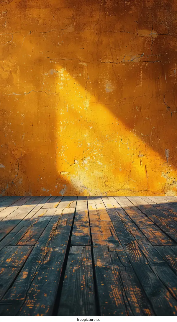 Rays of Sunlight Shining Through a Crack in an Old, Weathered Wall