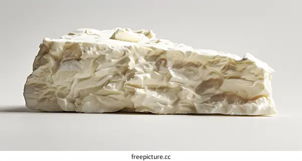 Close up of white cheese wedge