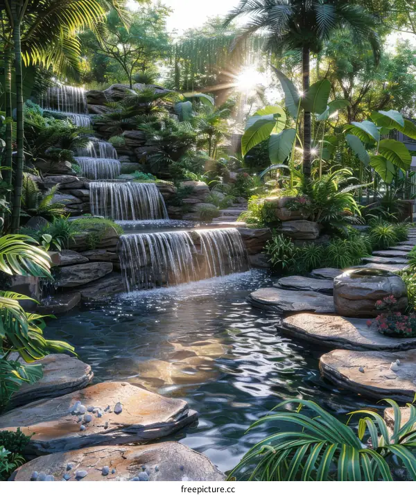 Tropical Rainforest Landscape Design: Tranquil Paradise Amidst Nature's Splendor